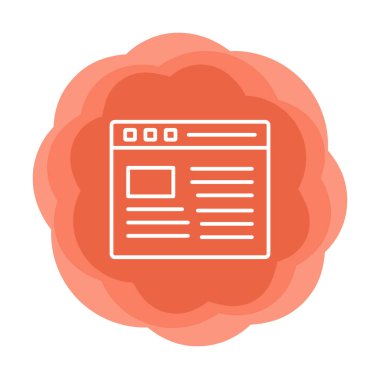 Web sayfası simgesi, vektör illüstrasyonu basit tasarım