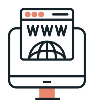 Alan Adı Kayıt Web simgesi vektör illüstrasyonu