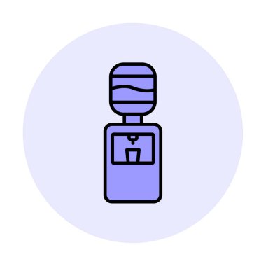 Basit Su Soğutucu simgesi, vektör illüstrasyonu