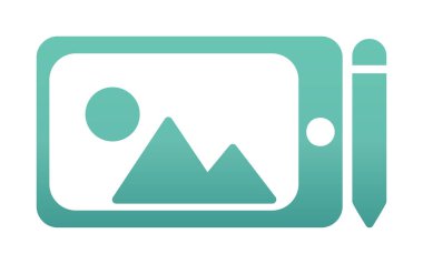 Grafik Tableti simgesi, vektör illüstrasyonu basit tasarım