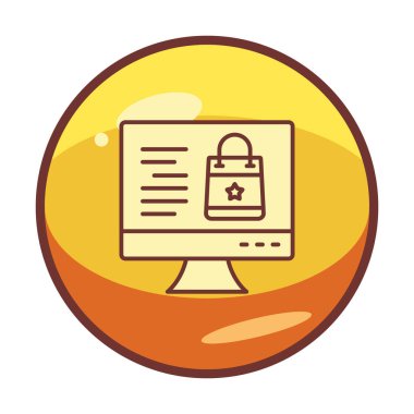 Ekran vektör illüstrasyonunda ticaret simgesi