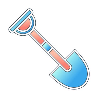 Bahçe küreği ikonu. Kürek karikatür simgesinin vektör çizimi                 