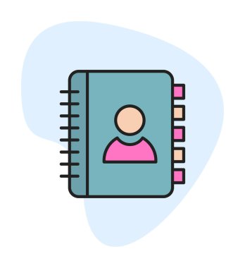 Kişi Kitabı simgesi, vektör illüstrasyonu