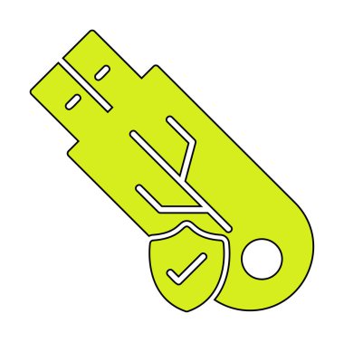 usb güvenli web için basit simge.