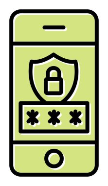 Gezici Güvenlik. Web simgesi basit illüstrasyon                     