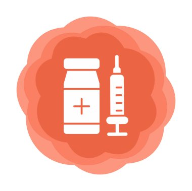 Şırınga ikonu. Aşı sembolünün vektör çizimi  