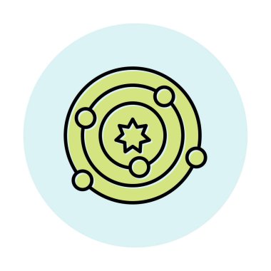 Güneş sistemi. Gezegenler Güneş 'in etrafında döner.