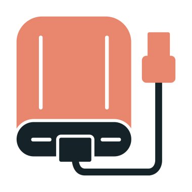 harici sabit disk simgesi, vektör illüstrasyonu basit tasarım