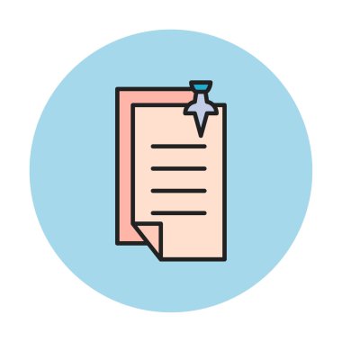 Basit not defteri arayüzü simgesi, vektör illüstrasyonu