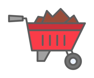 El arabası düz simgesi, tasarım için vektör illüstrasyonu 