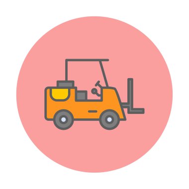 Forklift ikon vektörü. İnce çizgi işareti. izole edilmiş sınır sembolü çizimi