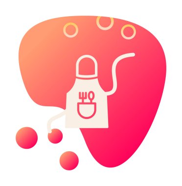 Mutfak önlüğü simgesi, vektör çizimi