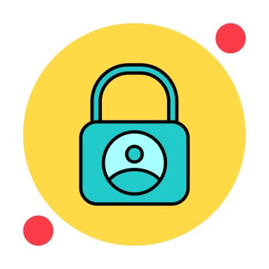 Kilit simgesi. Özel daire tasarımı. vektör illüstrasyonu.