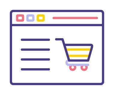 Alışveriş sitesi simgesinin vektör illüstrasyonu