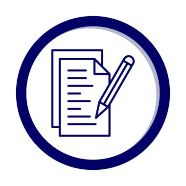 Not ve kalem vektör çizimi