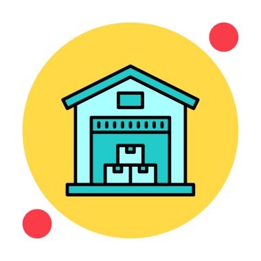 Web için depo vektör simgesinin basit illüstrasyonu