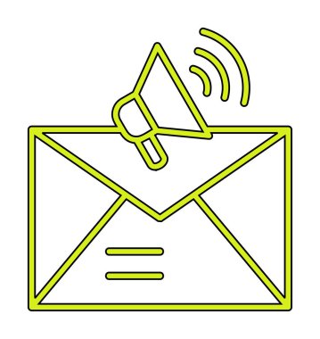 Basit E- posta Pazarlama simgesi, vektör illüstrasyonu