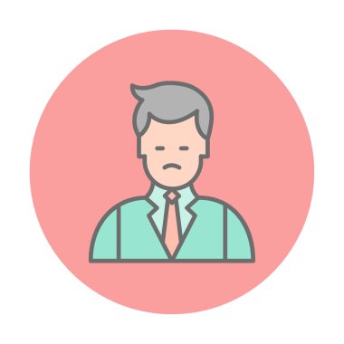 Basit Restoran Yöneticisi simgesi, vektör illüstrasyonu