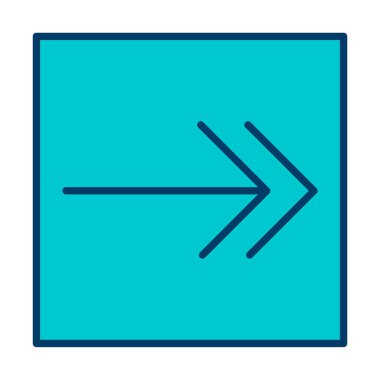 Sağ Ok simgesi, vektör illüstrasyonu basit tasarım