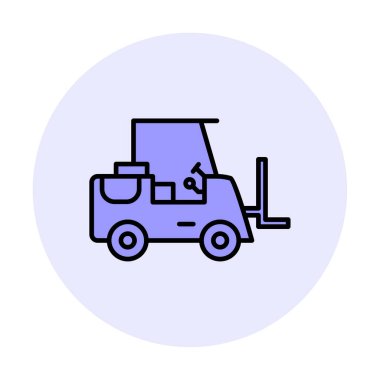 Forklift ikon vektörü. İnce çizgi işareti. izole edilmiş sınır sembolü çizimi
