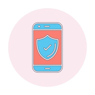 Güvenlik Düz simgesi, Kalkanlı Telefon 