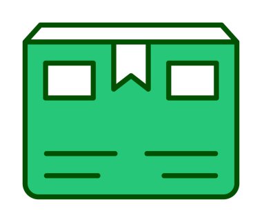 Teslimat kutusu simgesi, vektör illüstrasyonu basit tasarım