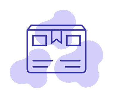 Teslimat kutusu simgesi, vektör illüstrasyonu basit tasarım