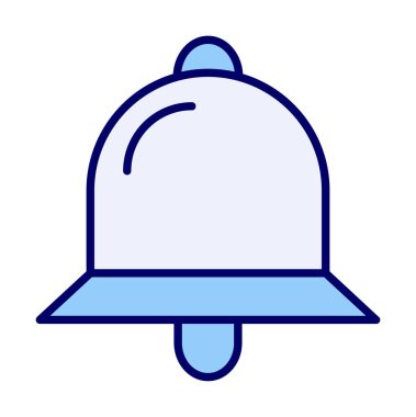 Basit Bildirim Zili simgesi, vektör illüstrasyonu