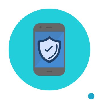 Güvenlik Düz simgesi, Kalkanlı Telefon 