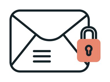 E- posta Şifrelenmiş simge vektör çizimi