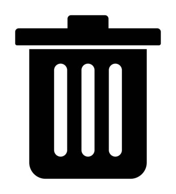 Çöp kutusu simgesi, çöp kutusu simgesi, renkli vektör illüstrasyonu