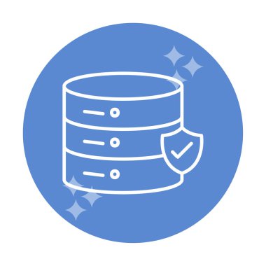 veritabanı simgesi modayı izole etti. veri depolama renk çizgisi vektörü simgesi                                                           