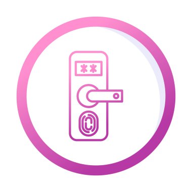 Parmak izi Kapı Koruma Simgesi Vektör İllüstrasyonu