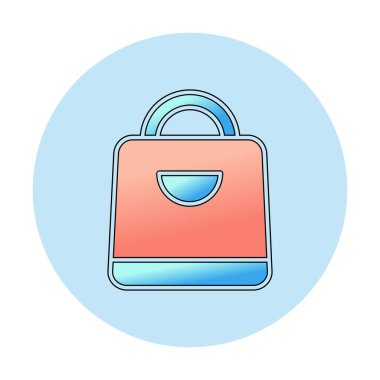 Alışveriş poşeti simgesi, vektör illüstrasyonu basit tasarım