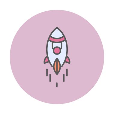 Roket simgesi basit tasarım. vektör illüstrasyonu