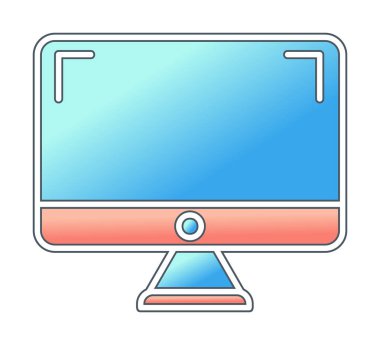 bilgisayar izleme simgesi, vektör illüstrasyonu basit tasarım