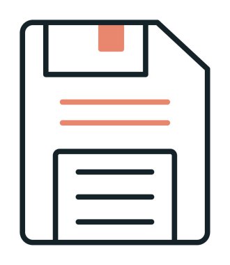 Basit Disket simgesi, vektör illüstrasyonu