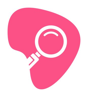 Büyüteç simgesi düz stil. Loupe renk simgesini ara. Vektör illüstrasyonu 