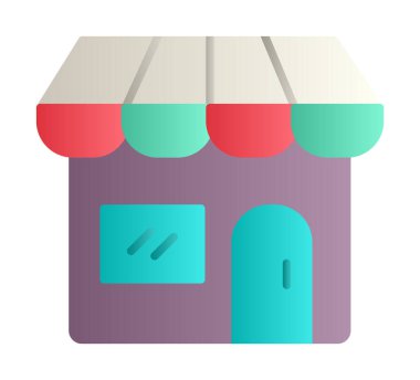 Dükkan cephesi simgesi, vektör illüstrasyonu