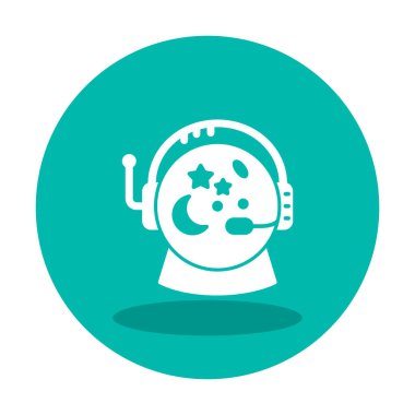 Beyaz arkaplanda Astronot Miğferi vektör çizimi