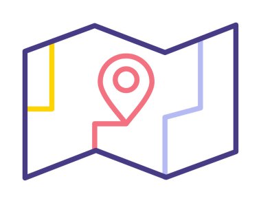 GPS konum vektörü simgesine sahip harita