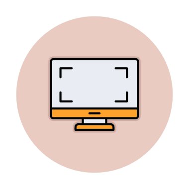 bilgisayar izleme simgesi, vektör illüstrasyonu basit tasarım