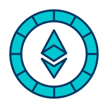 Ethereum Sikke ikonu vektör illüstrasyonu