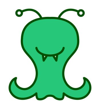 Sevimli uzaylı karakter Vektör illüstrasyonu