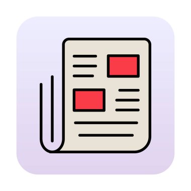 Haber kağıdı simgesi, vektör illüstrasyonu basit tasarım