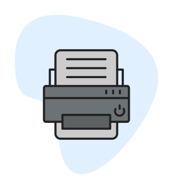 yazıcı simgesi web basit illüstrasyon