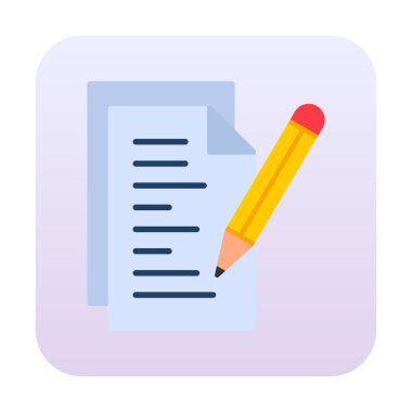 Not ve kalem vektör çizimi