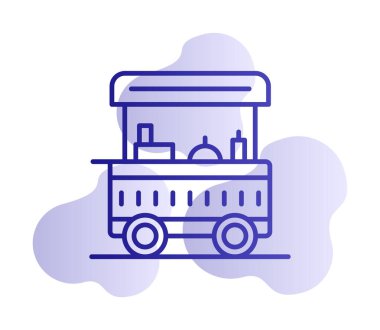 Yemek arabası simgesinin vektör illüstrasyonu 