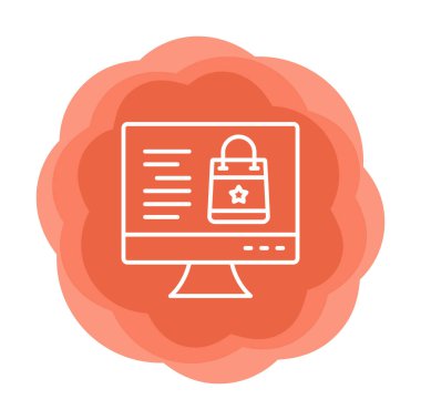 Ekran vektör illüstrasyonunda ticaret simgesi