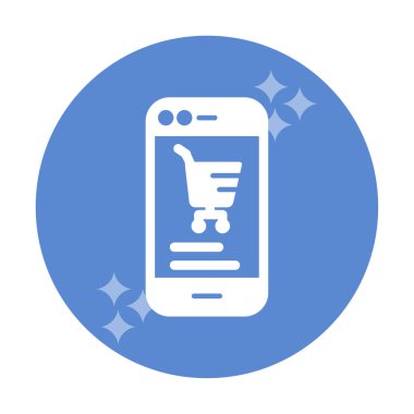 Basit Çevrimiçi Telefon Pazarlama simgesi, vektör illüstrasyonu